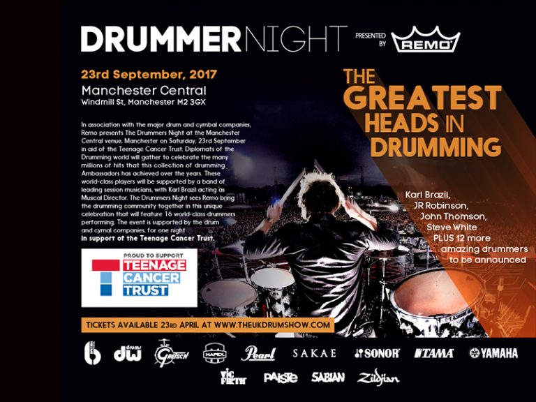 Remo to host charity DrummerNight at Manchester’s UK Drum Show