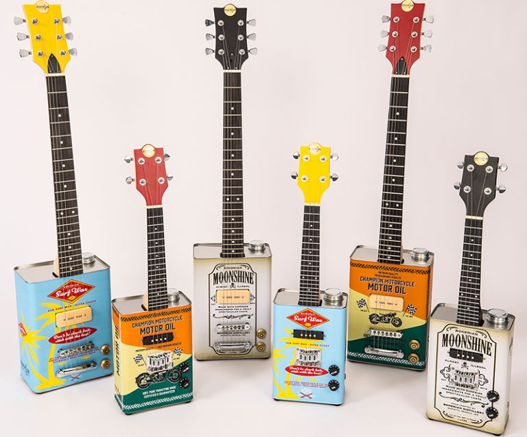 Bohemian Electric Oil-Can Guitars & Ukuleles Now Available With Limited Edition Graphic Designs