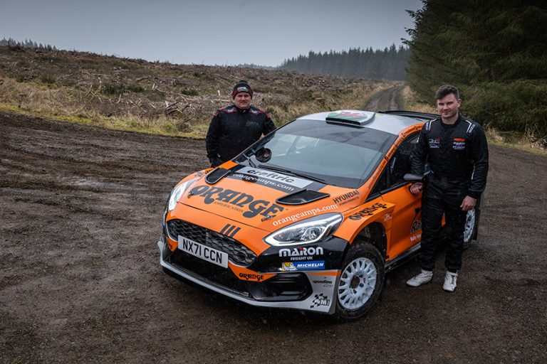 Orange Amplification Sponsor Rally Driver James Williams