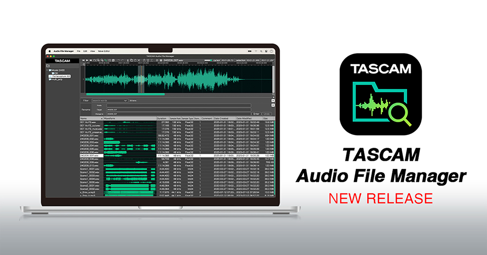 Free Audio File Manager To Complement Tascam Recording Products | Music ...