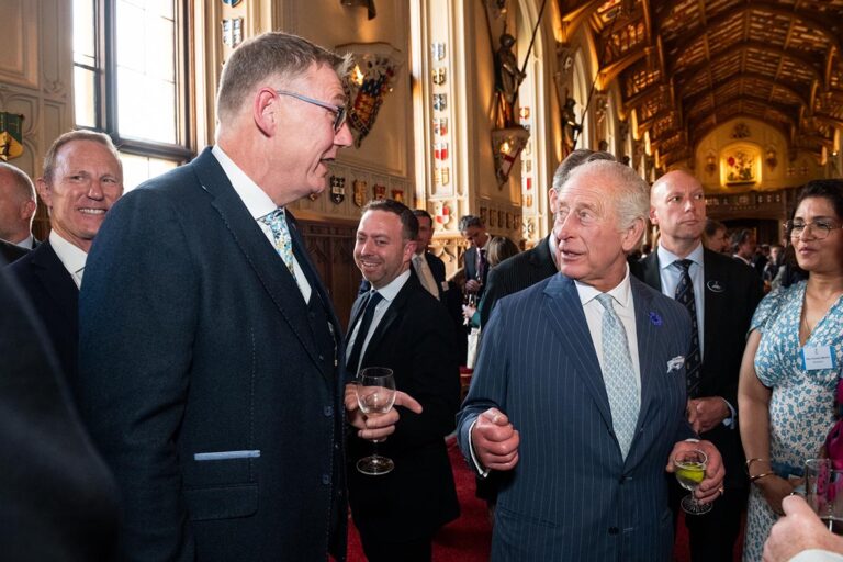 John Packer Musical Instruments Managing Director meets His Majesty the King