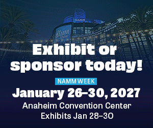 Exhibit at The NAMM Show 2027 - The Music Begins Here